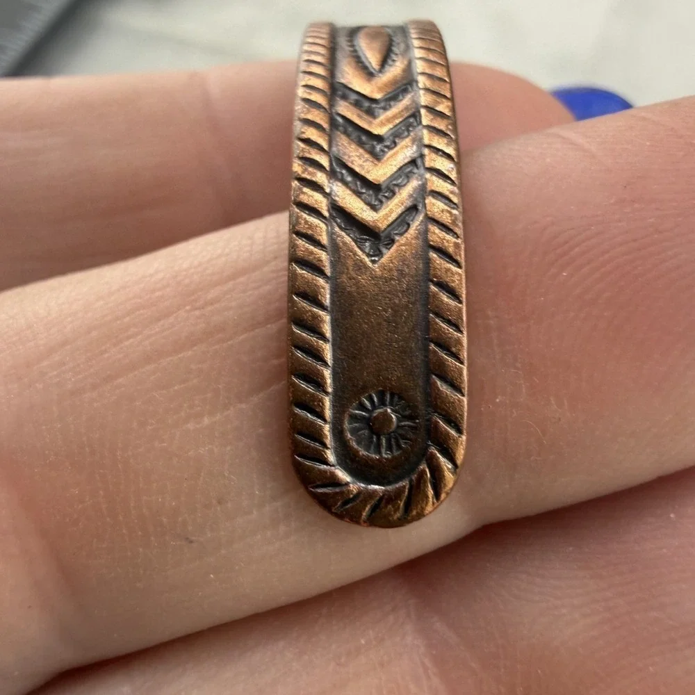 Vintage Solid Copper Cuff Bracelet Arrow Southwestern‎ 6.5